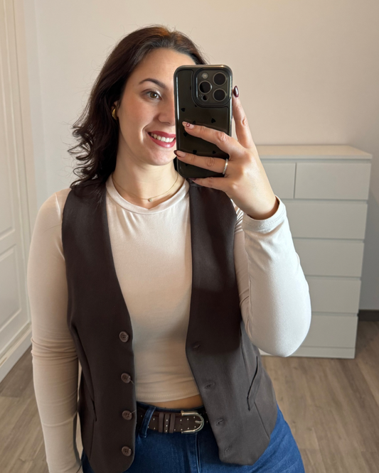 Camiseta básica beige