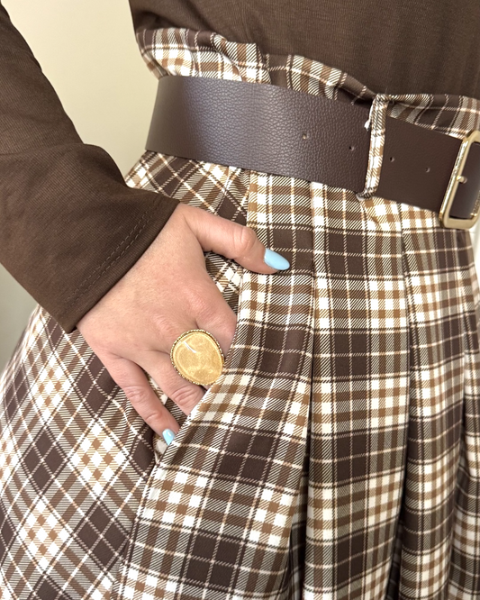 Vestido cuadros con cinturón