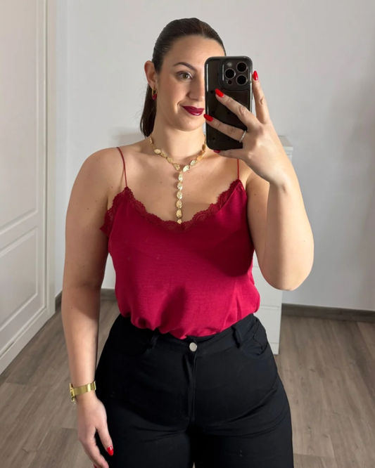 Top lencero Burdeos